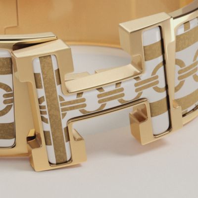 “Clic Clac H格子花呢与链条Obliques”手镯，当前为第2张（共4张）